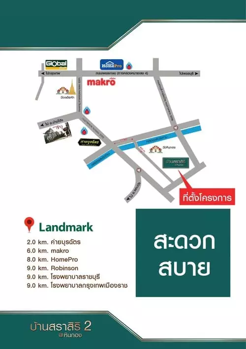 เดินทาง สะดวกสบาย โครงการบ้านสราสิริ 2